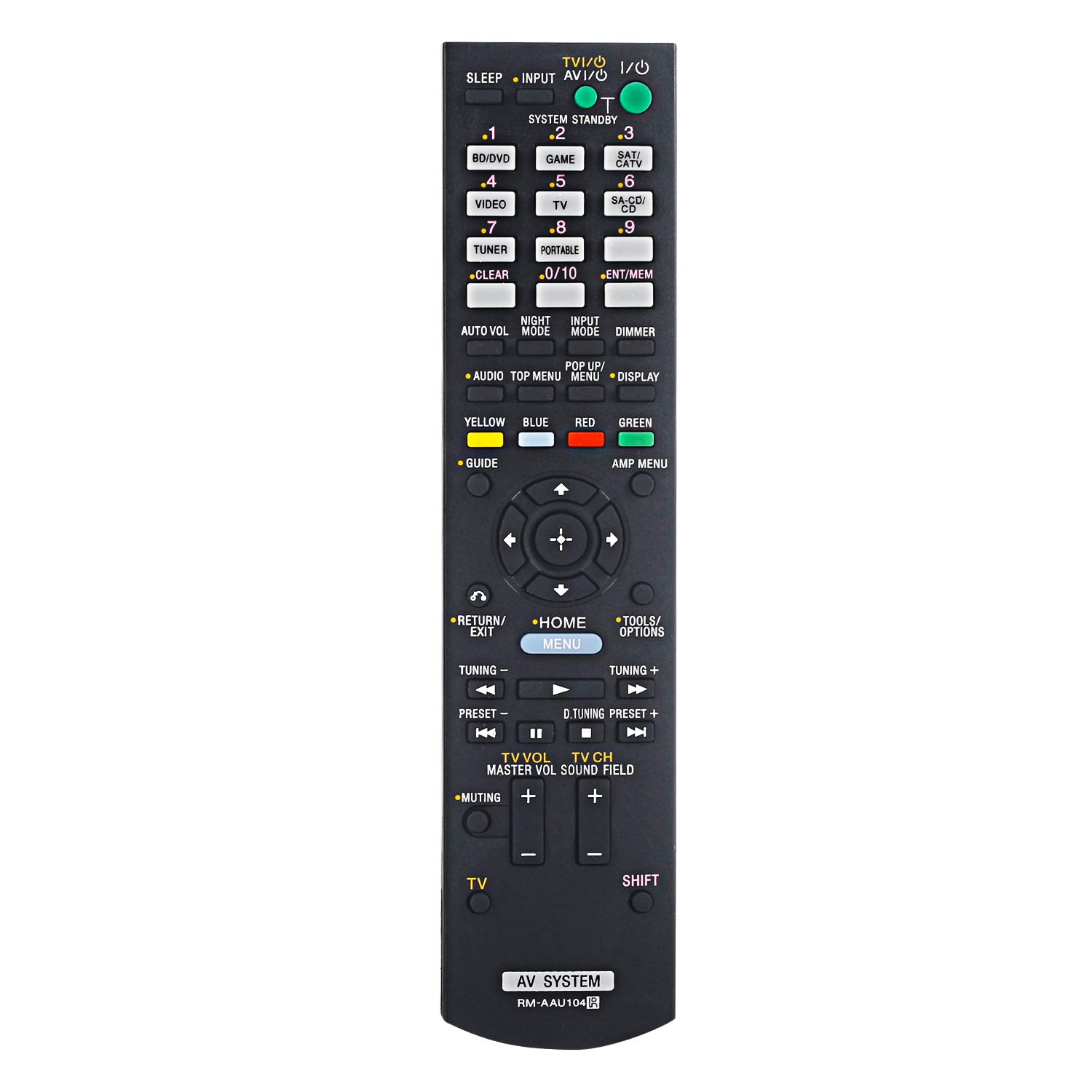 Original Remote Control Replacement for Sony STR-DH520, RM-AAU104, RM-AAU116, HT-DDW3500, STR-K3500SW, STR-KM3500, STR-KS380, STR-KS470 - Compatible with Home Theater & AV Receiver Systems - Perfect for Movie Nights & Music Listening