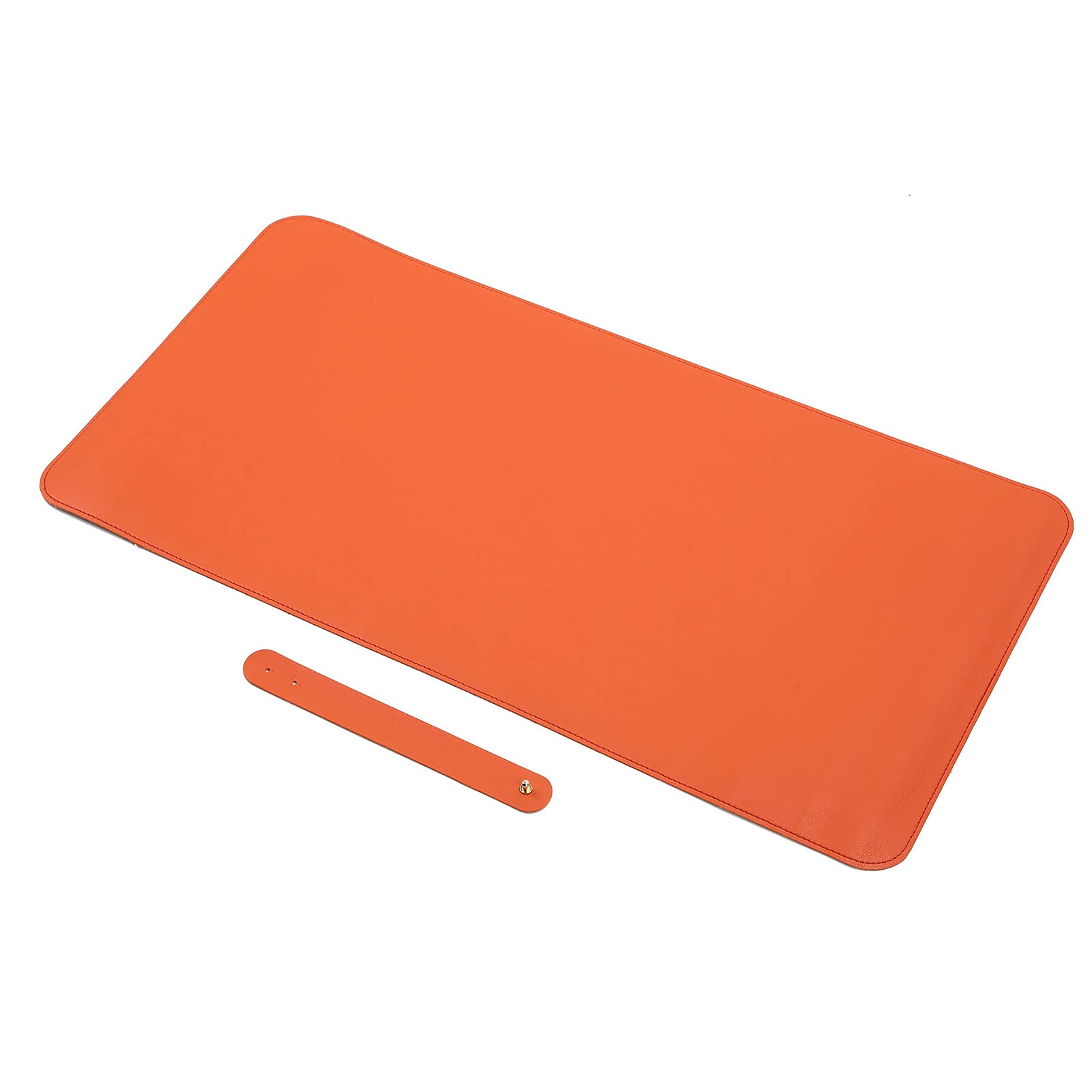 Double-Sided Desk Mat - Soft Mouse Pad for Laptop & Writing (Orange/Cork) - Office & Home Use