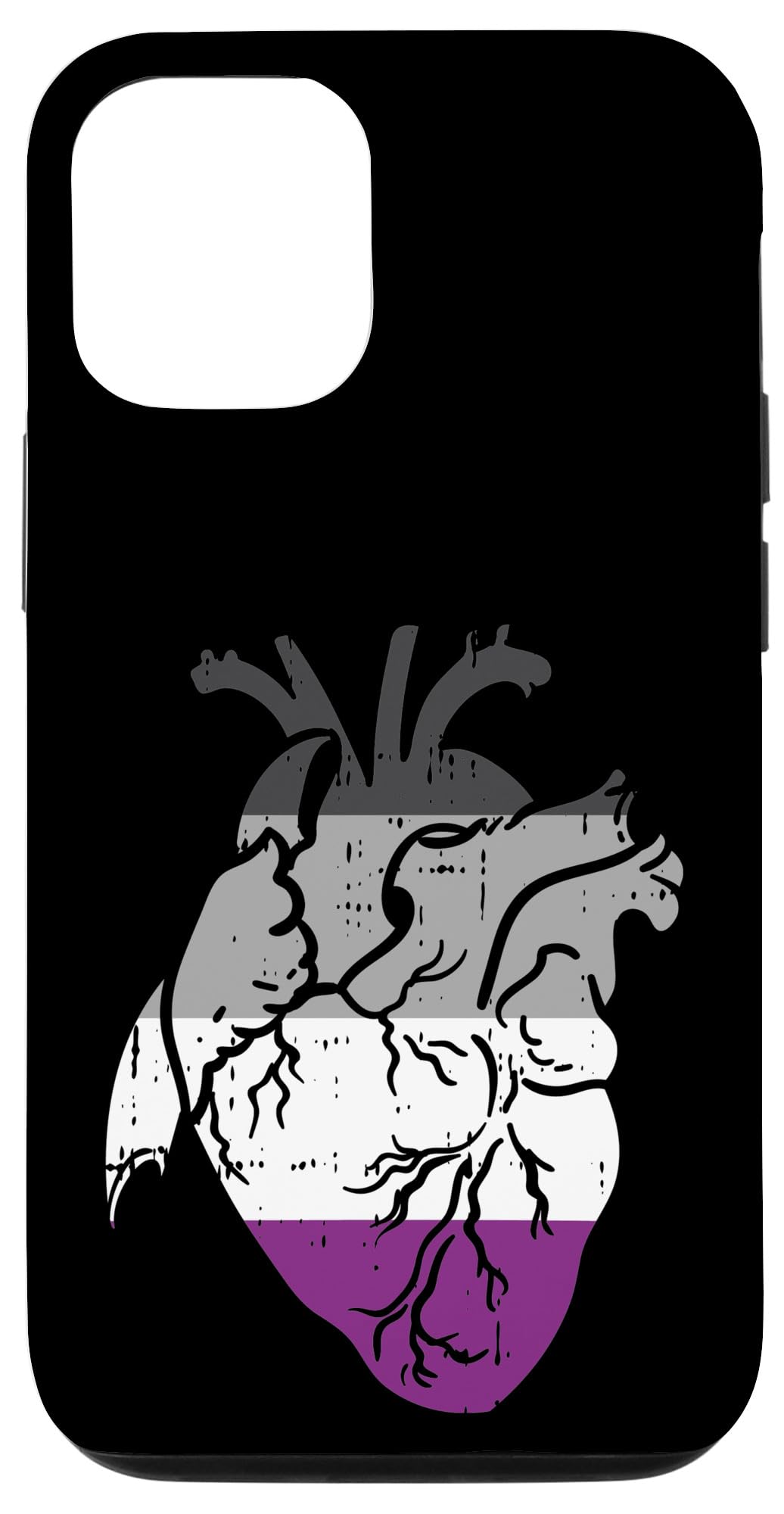iPhone 12/12 Pro Case - Asexual Pride Flag with Anatomical Heart Design - Perfect LGBT Gift for Asexuality Awareness & Phone Protection - Great for Everyday Use, Pride Events & LGBTQ+ Support
