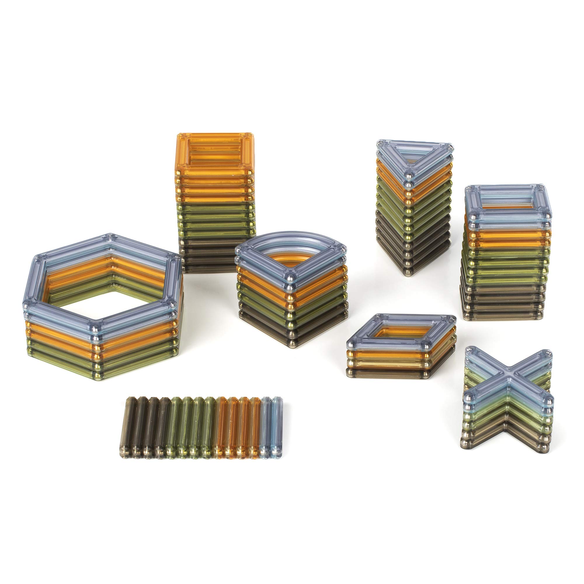 Guidecraft PowerClix Frames Natural - 74 Piece Magnetic Construction Building Kit for Kids | STEM Educational Toys | Creative Open-Ended Play | Perfect for Classroom Learning & Home Playtime Activities