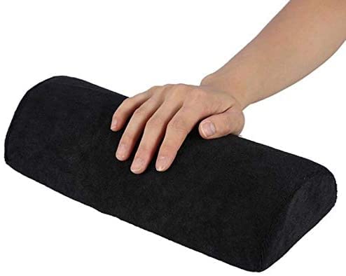 U-M Soft Hand Rest Pillow - Washable Sponge Cushion for Manicure & Nail Art - Ergonomic Arm Support - Black | Perfect for Salon, Home Nail Care & Beauty Professionals