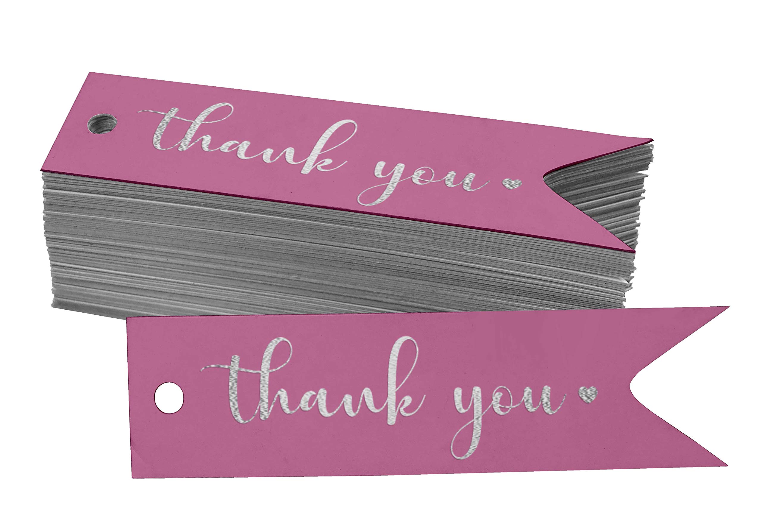 50 Pack Elegant Thank You Bridal Shower Favor Tags - Silver Foil Wedding Gift Tags for Party Favors, Bridal Accessories & DIY Crafts - Perfect for Wedding Decorations, Bridal Shower Gifts & Special Events