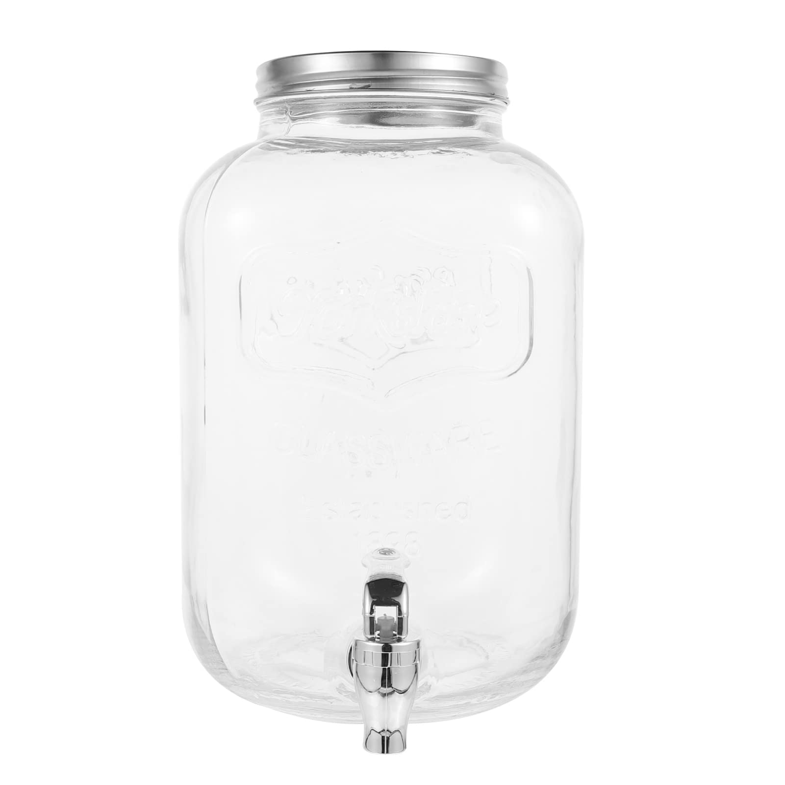 HEMOTON 1-Piece Glass Juice Dispenser with Lid - 64oz Beverage Pitcher for Water, Smoothies, Wine - Perfect for Pool Parties, BBQs & Home Entertaining