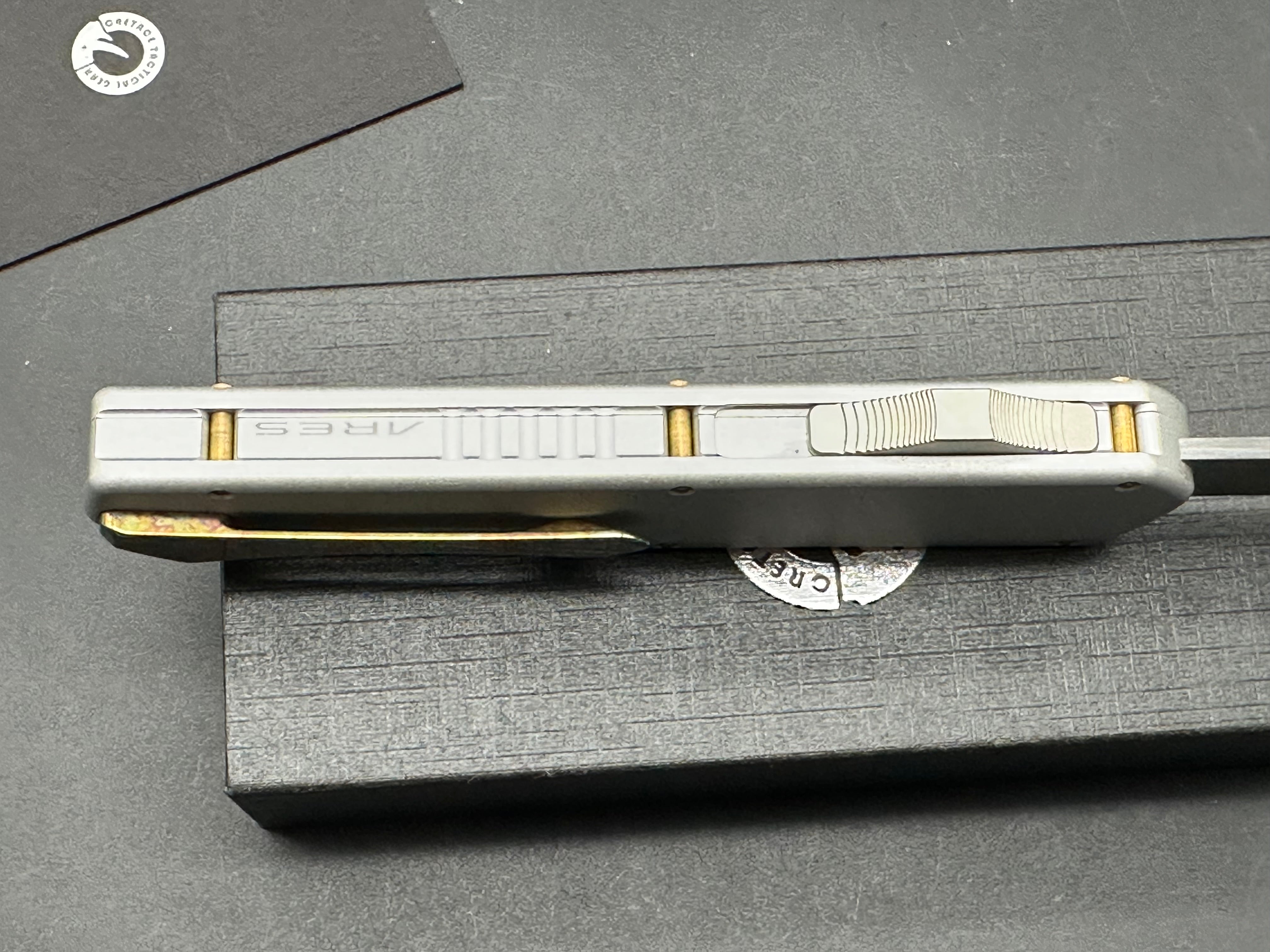 CRETACE ARES SERIES Tactical Knife - N690 Steel Blade, Ultem PEI & 6061 Aluminum Handle with TC4 Titanium Clip - Outdoor Survival, Camping, Hunting Gear