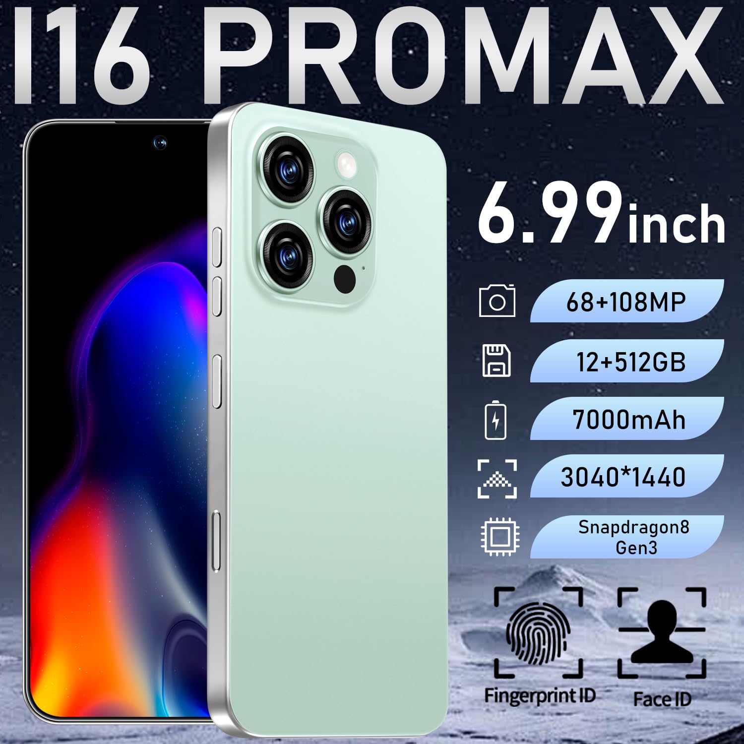 **I16 PROMAX Unlocked Smartphone - 6.99