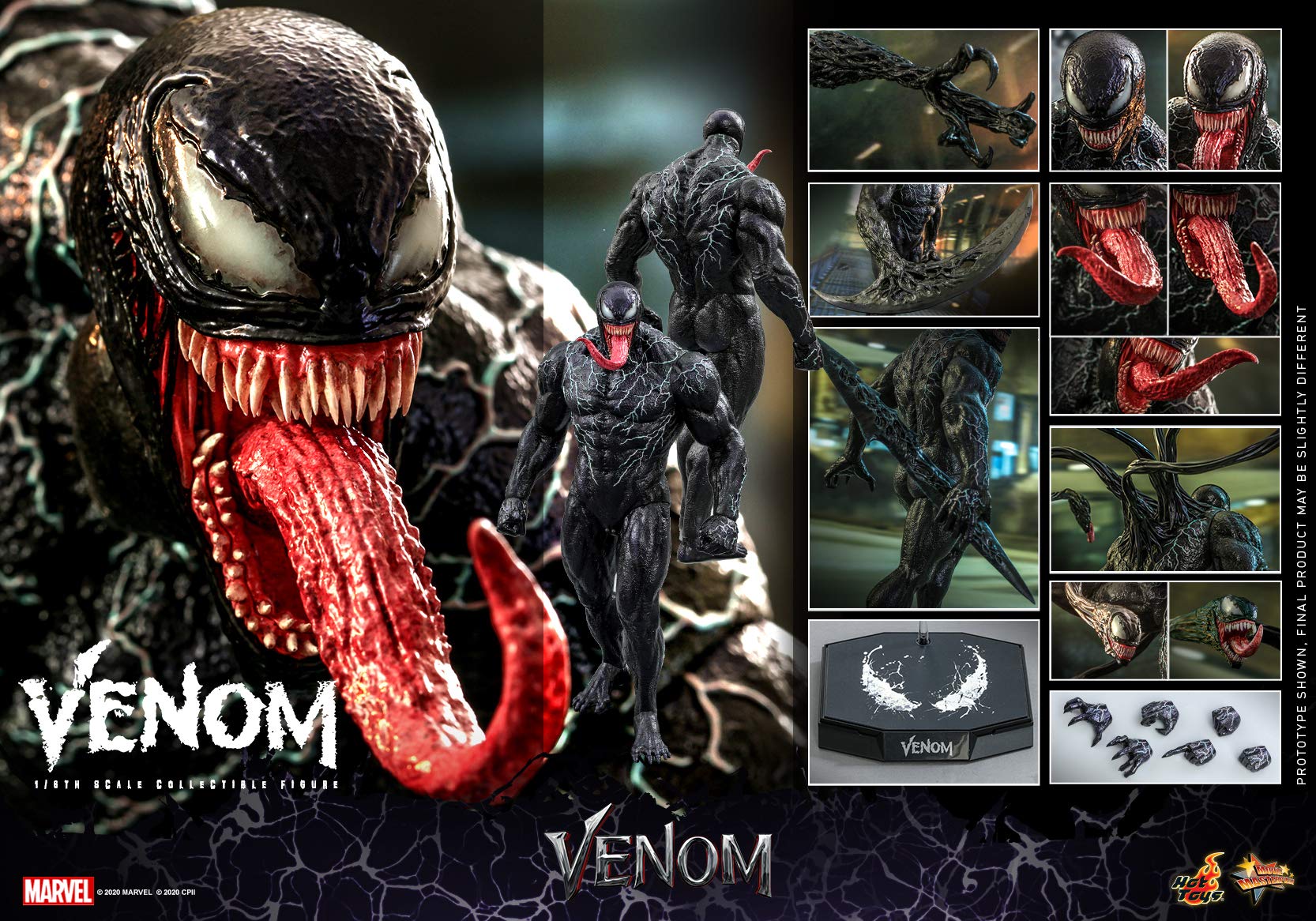 Hot Toys Marvel Venom 1/6 Scale Collectible Action Figure - Premium Movie-Inspired Superhero Model for Display & Collection