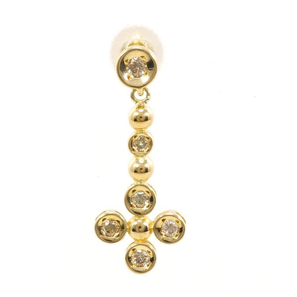 18K Yellow Gold Single Diamond Earring 0.10ct - Elegant Solitaire Stud Earrings for Women, Perfect for Everyday Wear, Parties & Special Occasions
