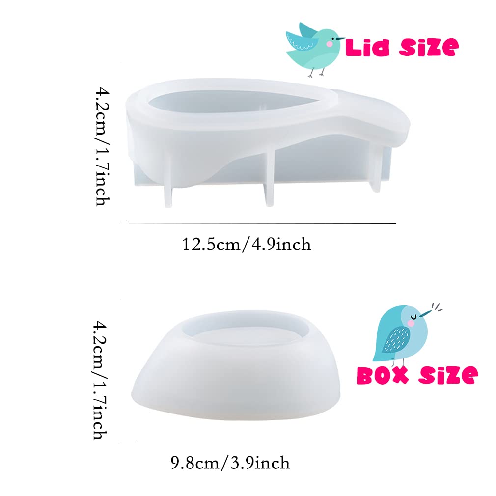 Premium Resin Box Molds with Lid - 3D Bird Shape Jewelry Box Molds for DIY Epoxy Casting, Pendant Necklace Storage & Home Decor Crafts | Perfect for Handmade Gifts, Wedding Favors & Craft Projects