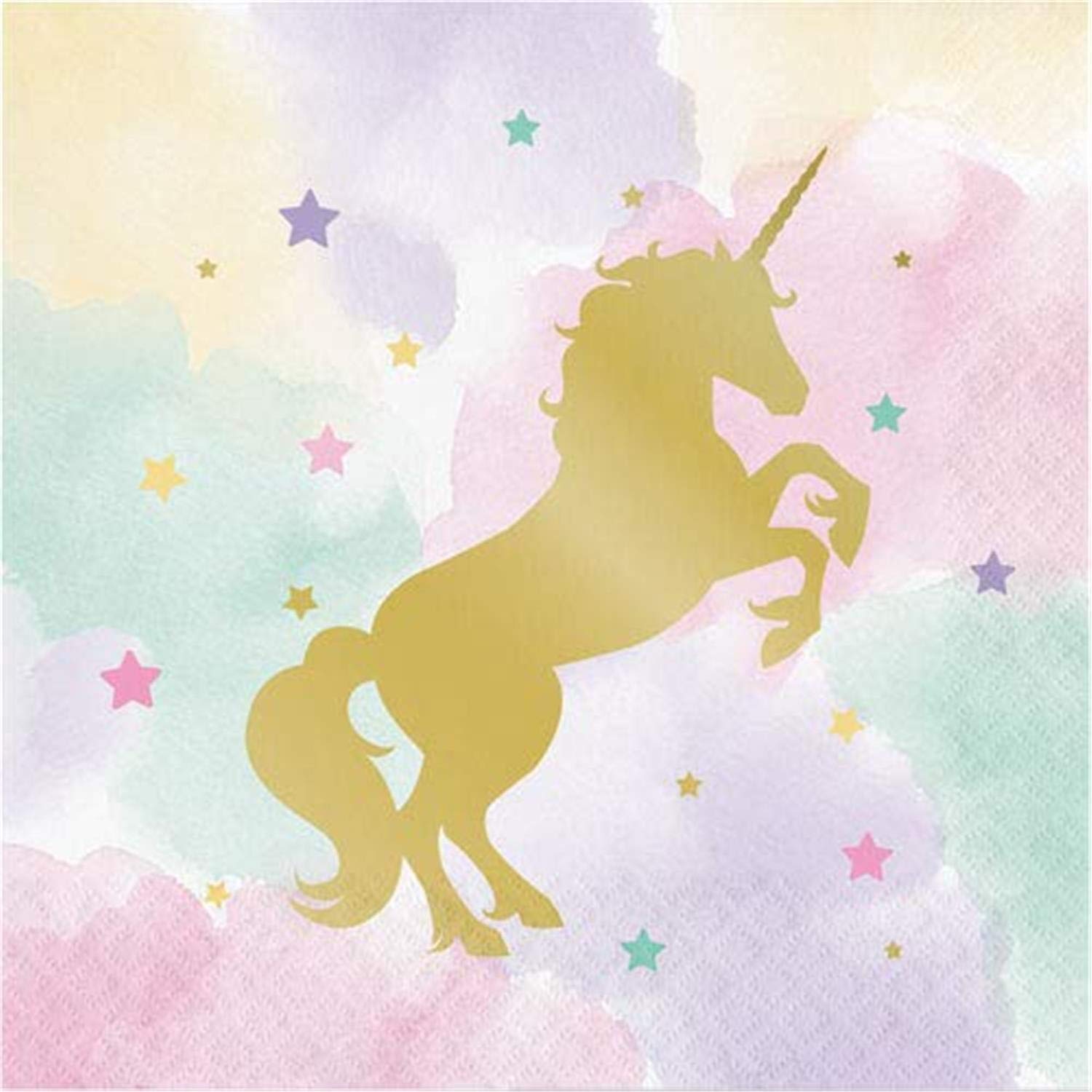 Creative Converting Unicorn Sparkle Luncheon Napkins - 50 Count Colorful Party Supplies for Birthday, Baby Shower & Bridal Events - Fantasy Theme Tableware Decorations