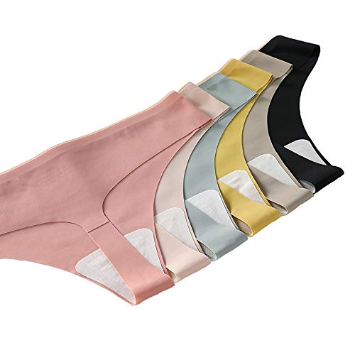 VISSAY Women's Sports Fitness Underwear - 6 Pack Ice Silk Thong Panties for Yoga, Running & Workout - Breathable & Comfortable Activewear