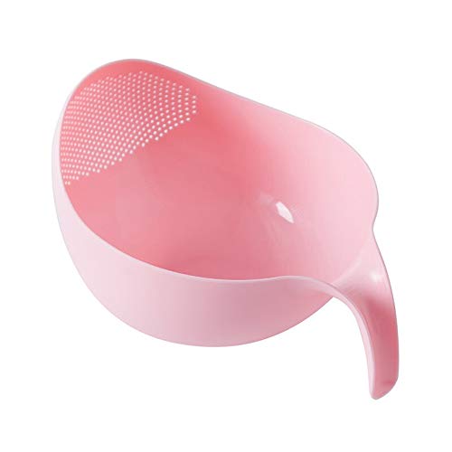 Pink Silicone Colander with Handle - Retractable Strainer Basket for Washing Vegetables, Fruits, and Pasta | Durable Kitchen Tool for Cooking, Meal Prep & Healthy Eating