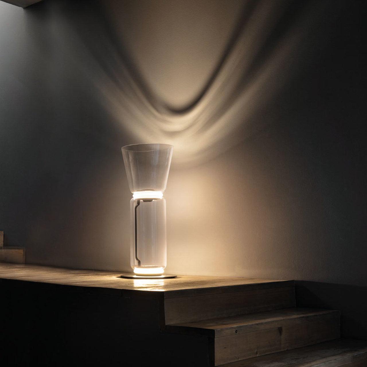 Modern Bamboo Glass Floor Lamp - Elegant Home Decor for Living Room, Bedroom & Office - Soft Ambient Lighting for Relaxation & Reading