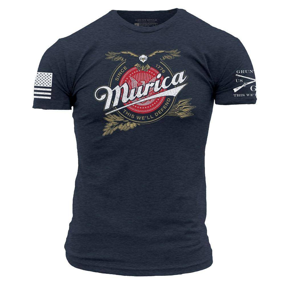 Murica Brewing T-Shirt - Midnight Navy - Patriotic American Beer Lover Tee for Men & Women - Perfect for BBQ, Parties & 4th of July Celebrations
