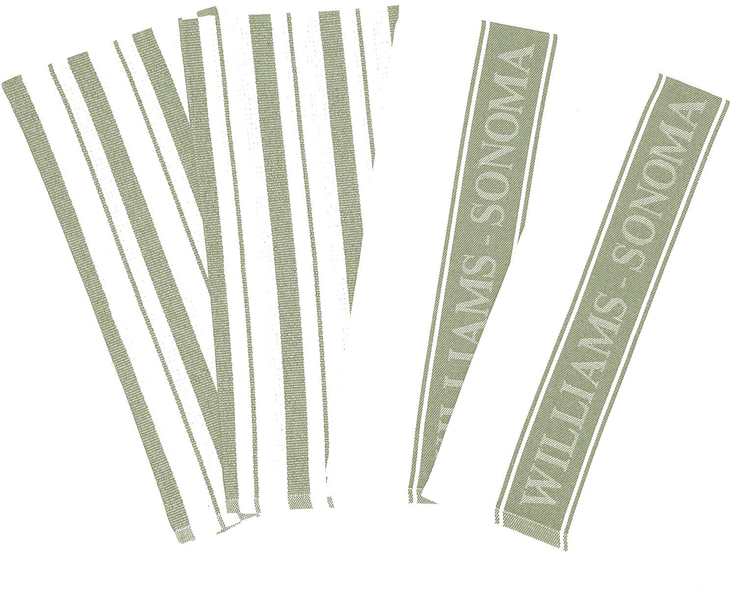 Williams-Sonoma Classic Striped & Logo Cotton Bath Towel Set - 4 Pack Sage Green | Soft Absorbent Quick-Drying Towels for Bathroom, Spa & Beach Use
