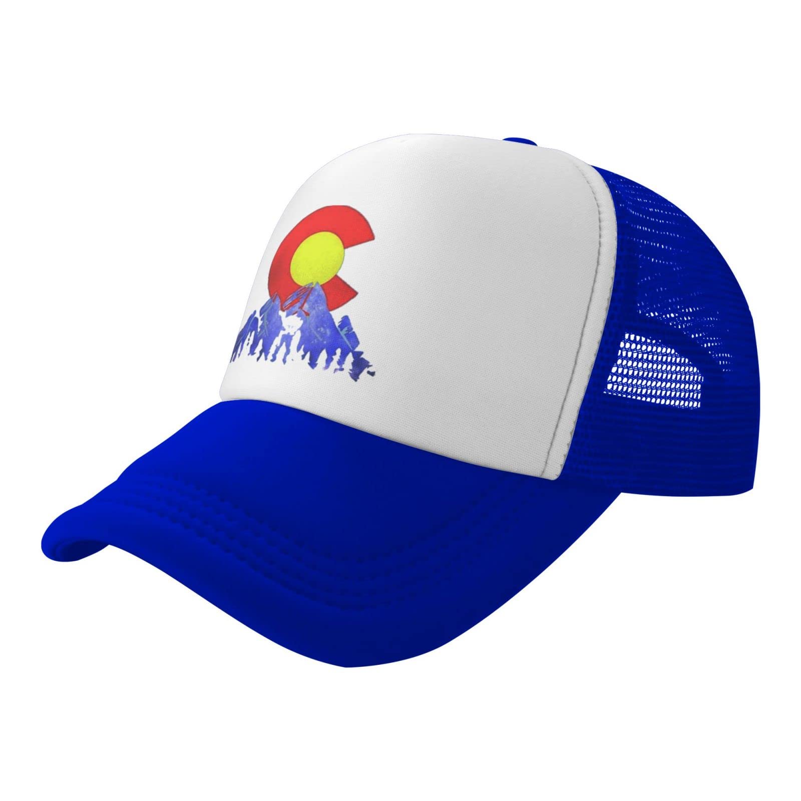 Vintage Colorado Mountain Mesh Trucker Caps - Adjustable Unisex Hats for Outdoor Hiking, Camping & Casual Wear