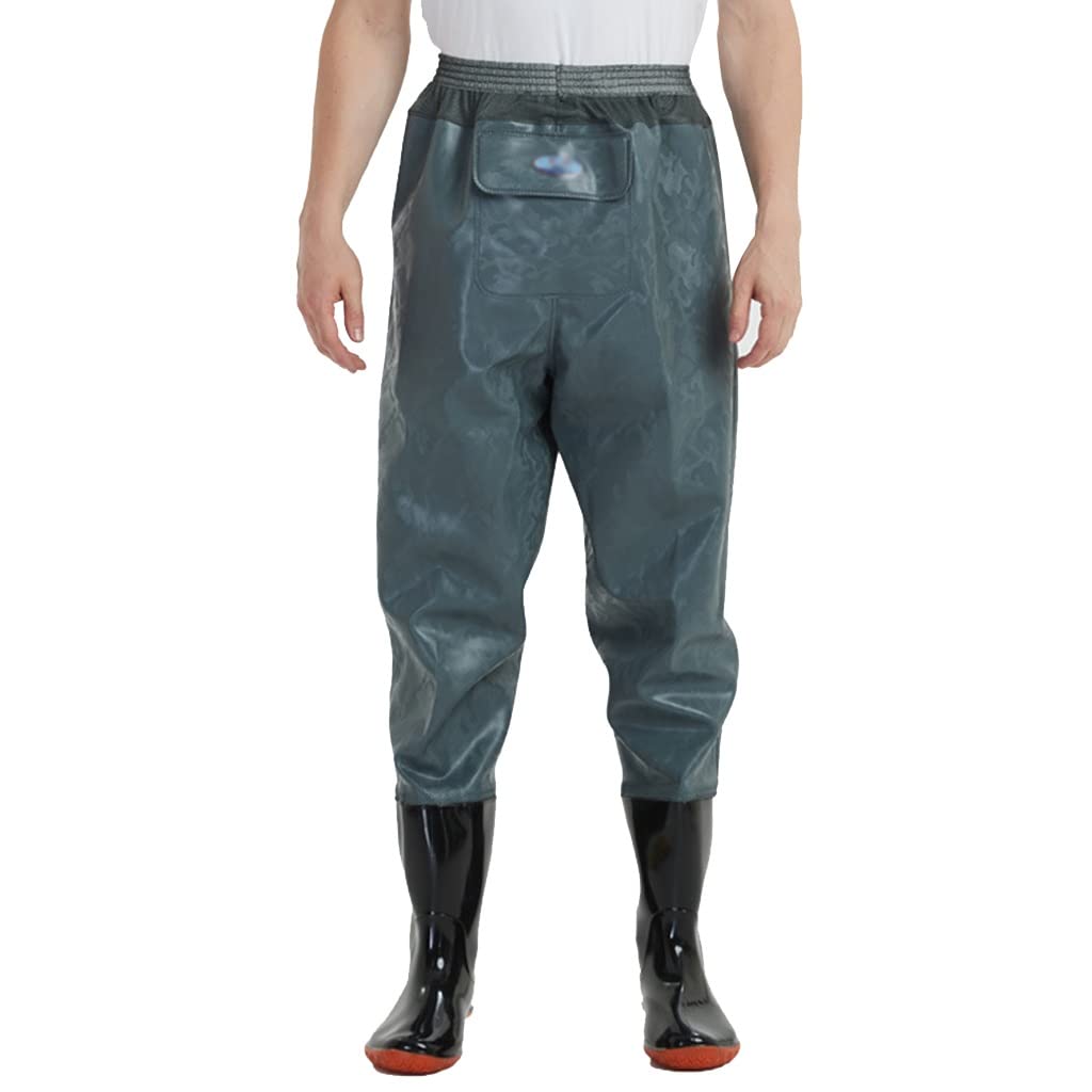 **Men's & Women's PVC Waterproof Waist Waders with Boots – Seam Sealed, Sturdy & Durable for Fishing, Hunting & Outdoor Work**