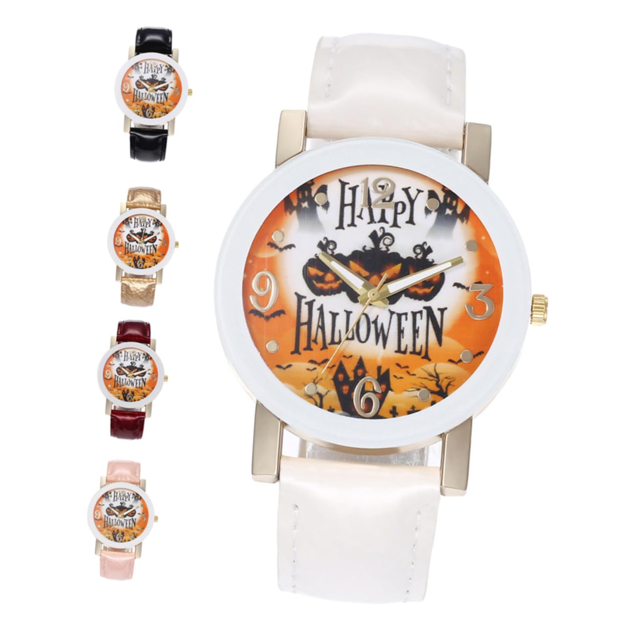 Amosfun Halloween Pumpkin Witch Castle Quartz Watch - Stylish Women's Fashion Belt Watch with Unique Design - Perfect for Halloween Costumes, Cosplay, and Witch-Themed Parties