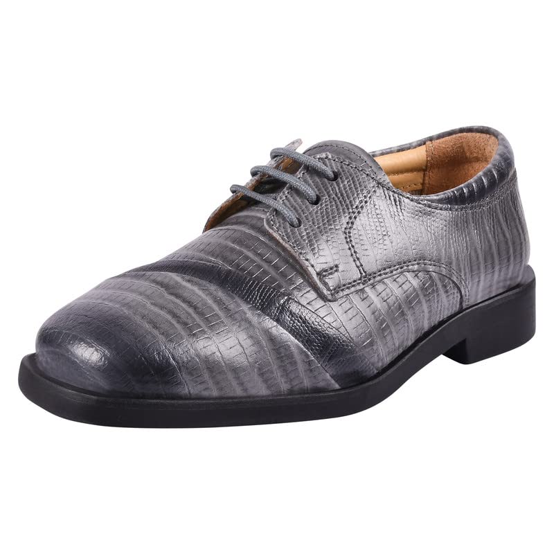 LIBERTYZENO Boys Lizard Print Genuine Leather Oxford Dress Shoes - Kids & Toddlers Lace Up Formal Shoes for Easter, Church, Weddings & Special Occasions