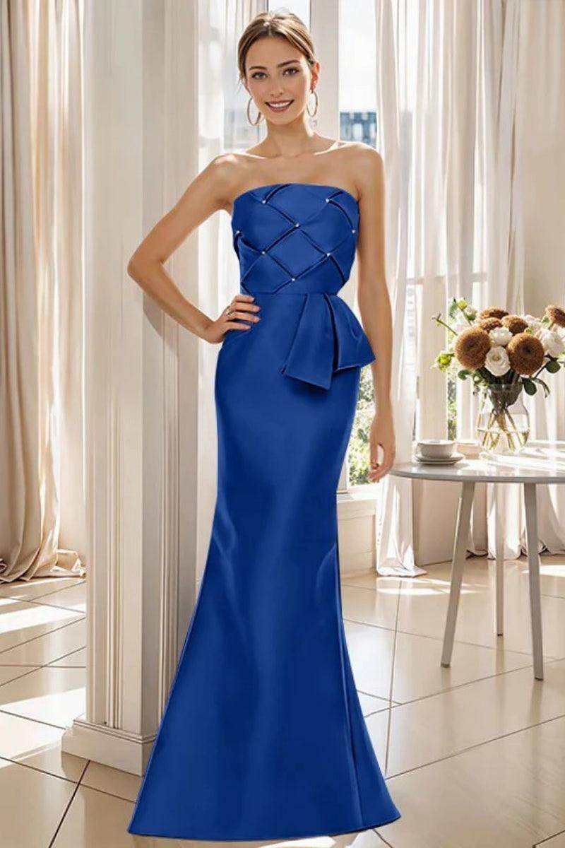 Elegant Mermaid Strapless Sleeveless Floor Length Mother of the Bride Dress CM0371 - Perfect for Weddings, Proms & Formal Evening Events