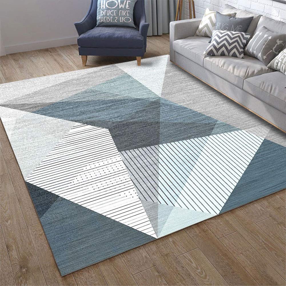 Modern Geometric Triangle Area Rug - Non-Slip Flannel Carpet for Living Room, Bedroom, Office - 160x230cm (5'3