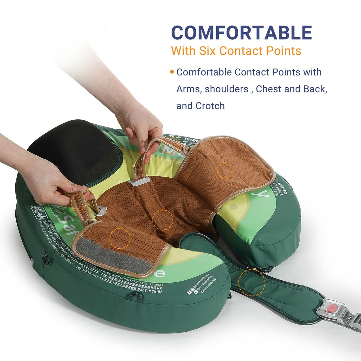 **Mambobaby Non-Inflatable Baby Pool Float with UPF 50+ Canopy – Safe Infant Swimming Training Float, Anti-Flip Design for Toddlers – Perfect for Backyard Pools, Beach Trips & Swim Lessons**