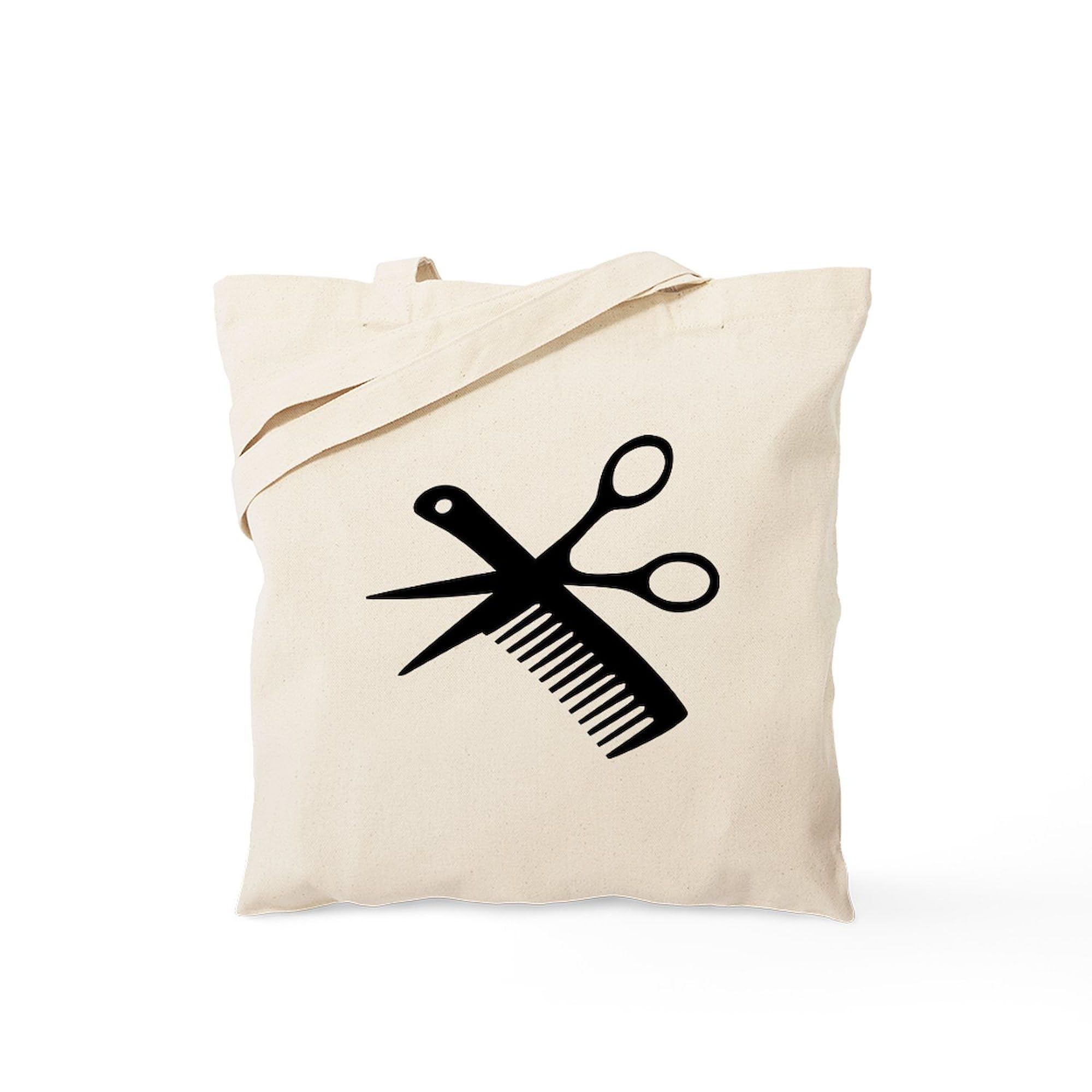 Professional Barber Scissors & Hairdresser Tote Bag - Natural Canvas Reusable Shopping Bag for Salon Stylists, Cosmetologists & Barbers - Perfect for Salon Tools, Hair Accessories & Beauty Supplies Storage