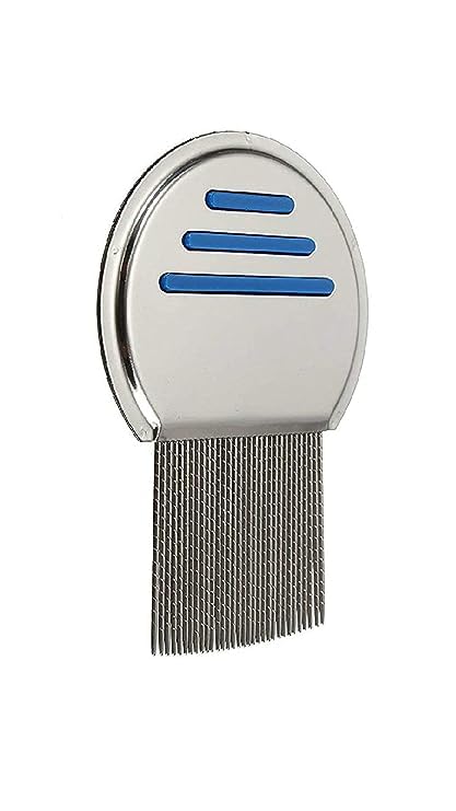 LANELLIE Stainless Steel Lice Comb for Head Lice & Nits Removal - Durable Metal Lice Treatment Comb (Pack of 1) - Perfect for Kids & Adults Hair Care at Home or School