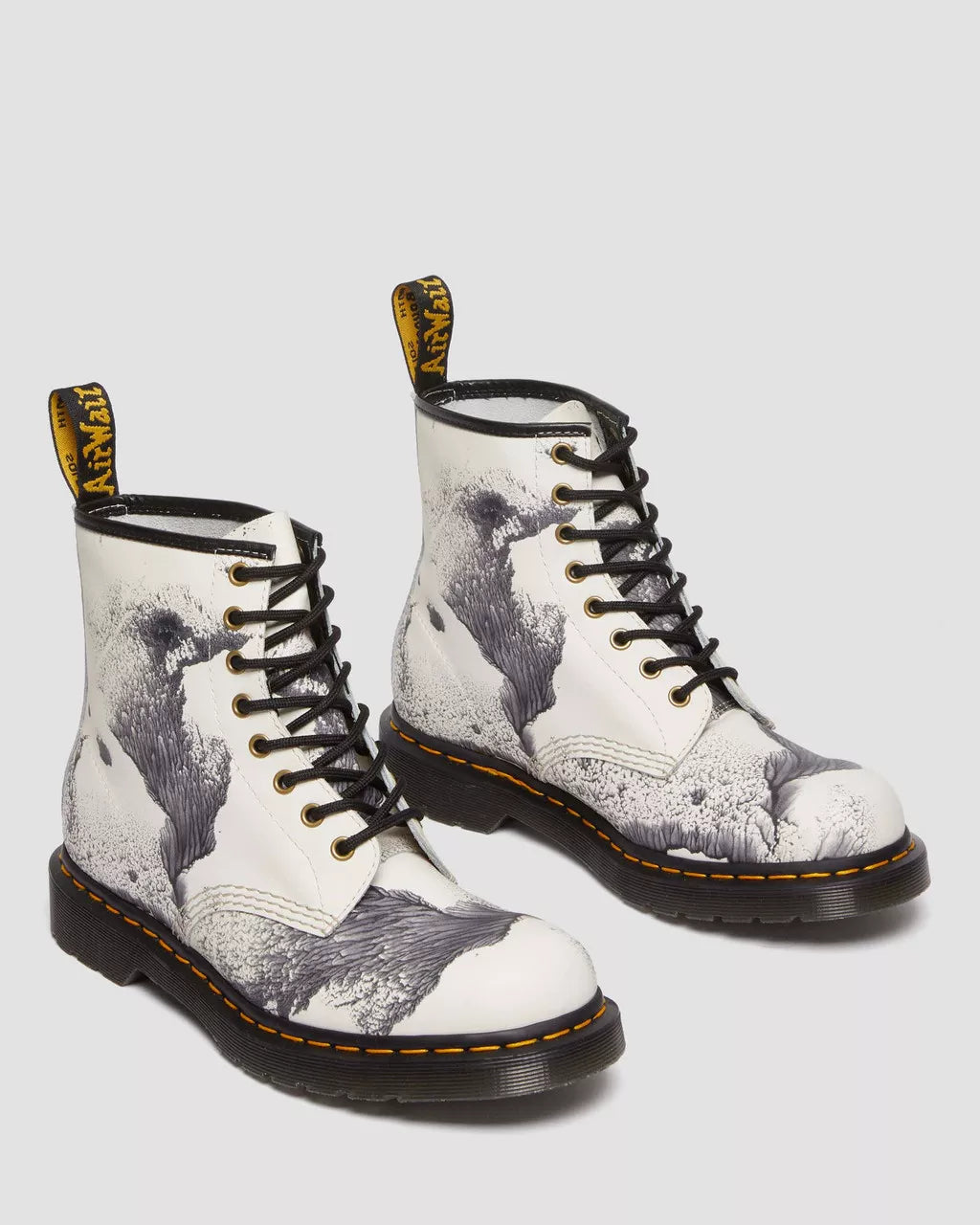 Dr. Martens 1460 Tate Decalcomania Leather Lace-Up Boots - Vintage-Inspired Unisex Combat Boots for Men & Women | Perfect for Punk Fashion, Streetwear & Everyday Wear