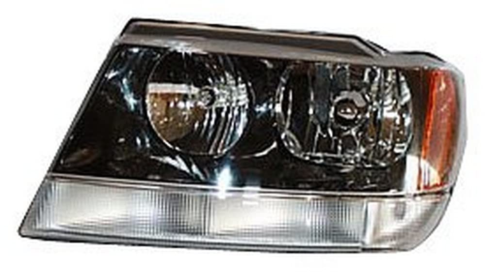 TYC Left Headlight Assembly Compatible with 2002-2003 Jeep Grand Cherokee - Replacement Headlamp for Improved Night Driving & Off-Road Adventure