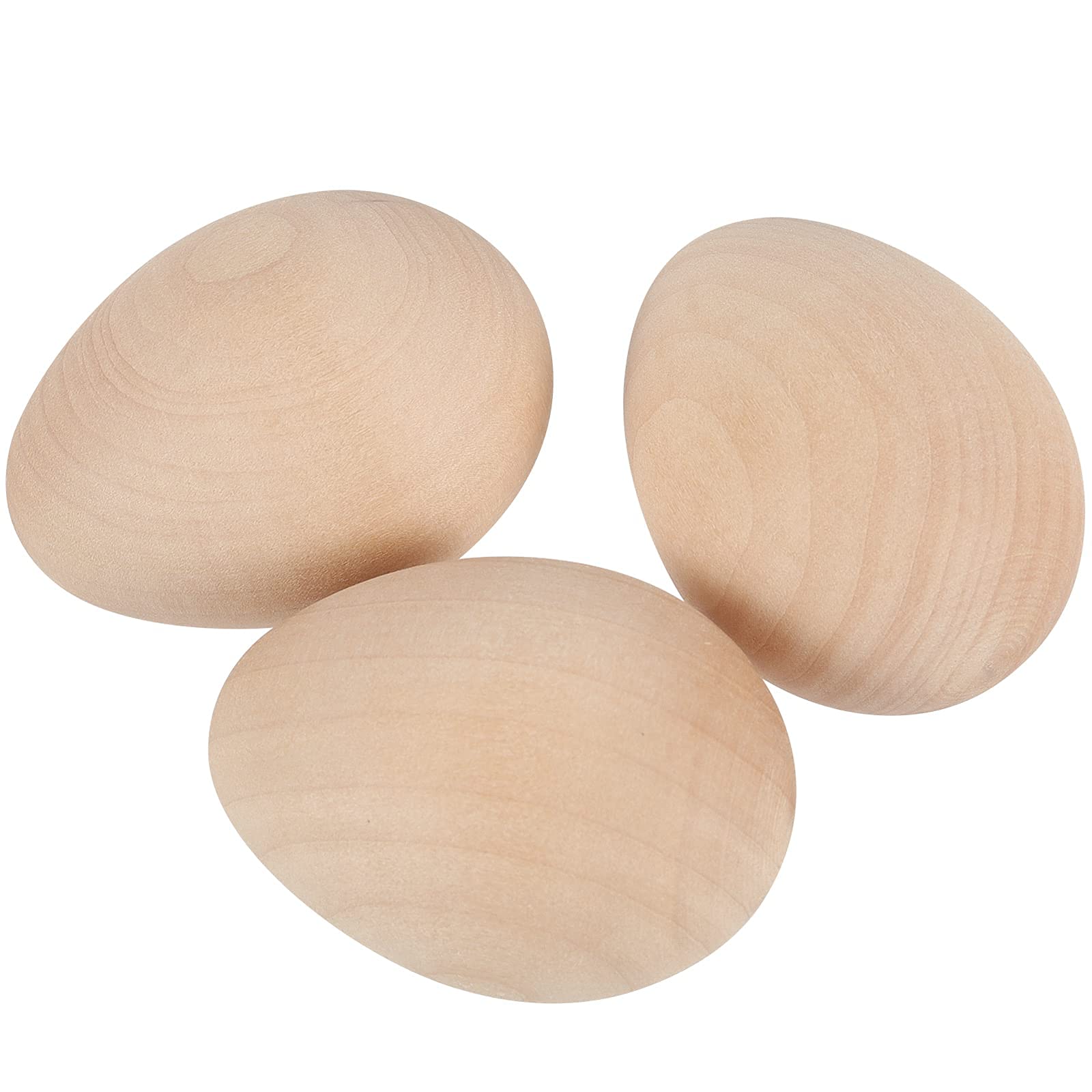 SHEUTSAN 40 Pack Unfinished Wooden Easter Eggs - 2-1/2 x 1-3/4 Inches Smooth Fake Wood Eggs for DIY Crafts, Home Decor, Spring Party & Easter Basket Fillers