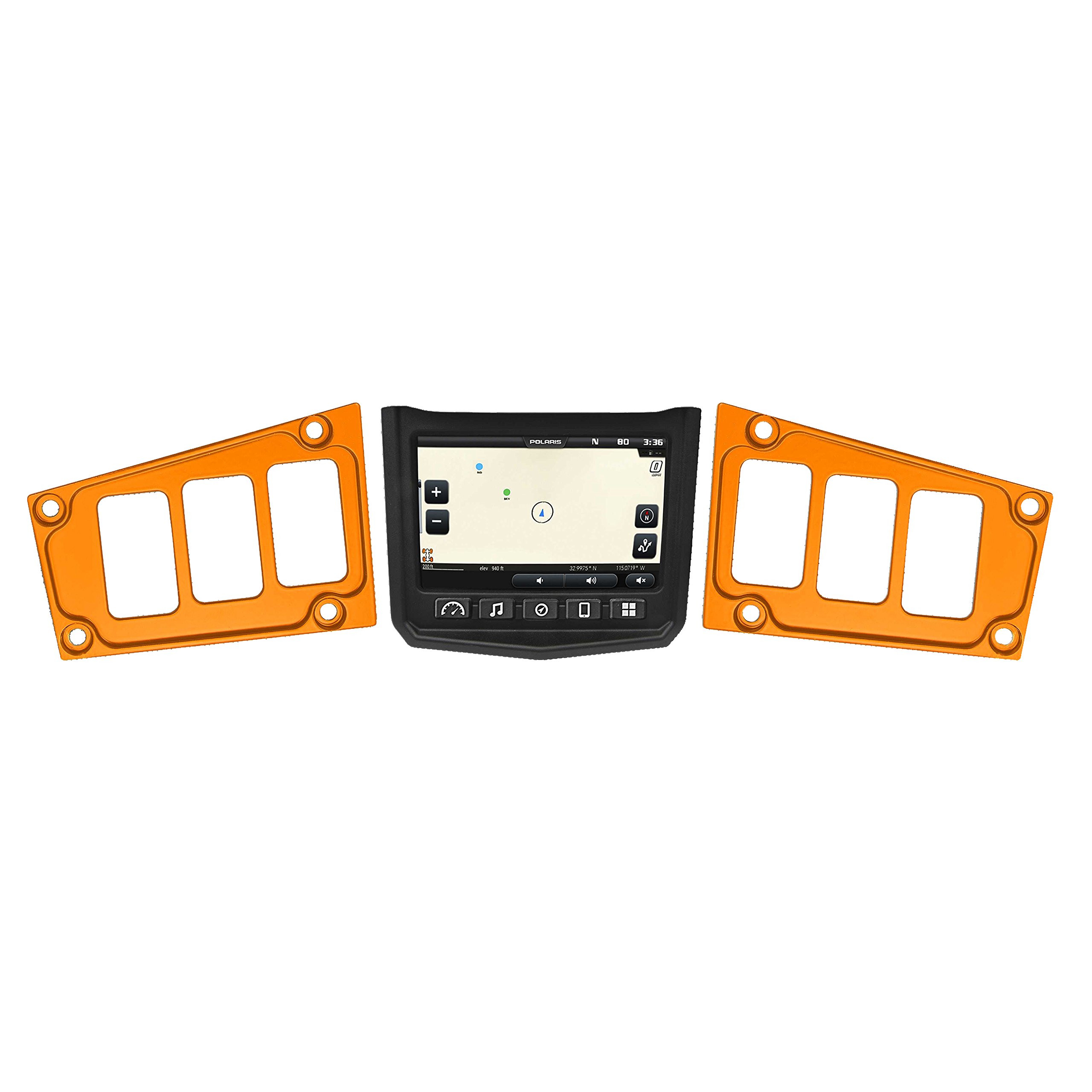 STV Motorsports Custom Switch Dash Panel Plates for 2017-2018 Polaris RZR XP 1000 RIDE COMMAND - 4 Free Rocker Switches Included - 100% Made in USA (Orange) - Perfect for Off-Roading & UTV Customization