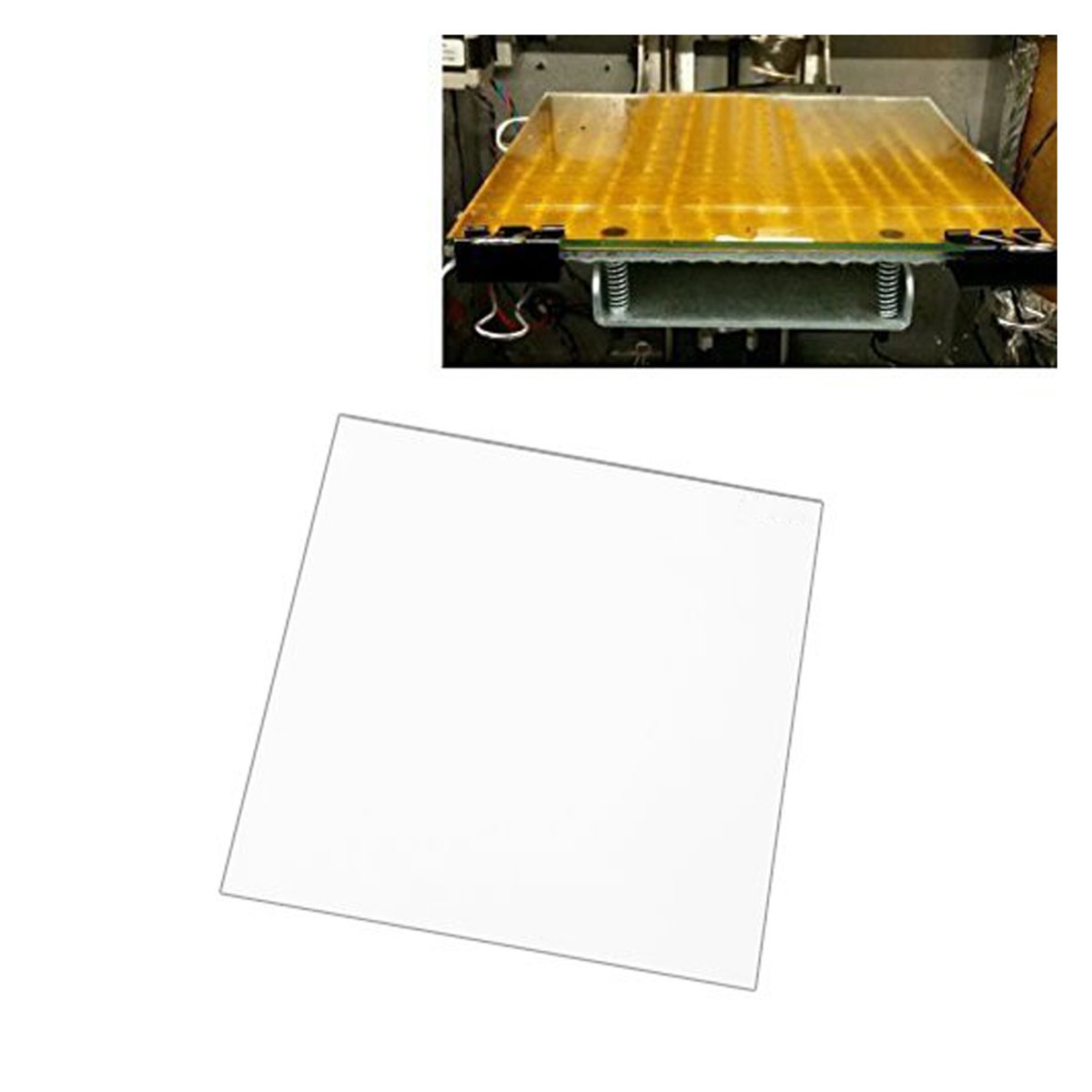 UEETEK 3D Printer MK2 MK3 Heated Bed Tempered Borosilicate Glass Plate 213x200x3mm - High Temperature Resistant Build Surface for Smooth Printing | Perfect for Creality Ender 3, CR-10, Prusa i3 & More