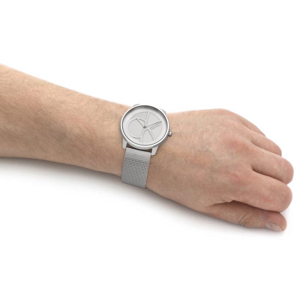 Calvin Klein Iconic Silver Dial Milanese Strap Unisex Watch 25200032 | Fashionable Timepiece for Men & Women | Perfect for Office, Date Night & Special Occasions