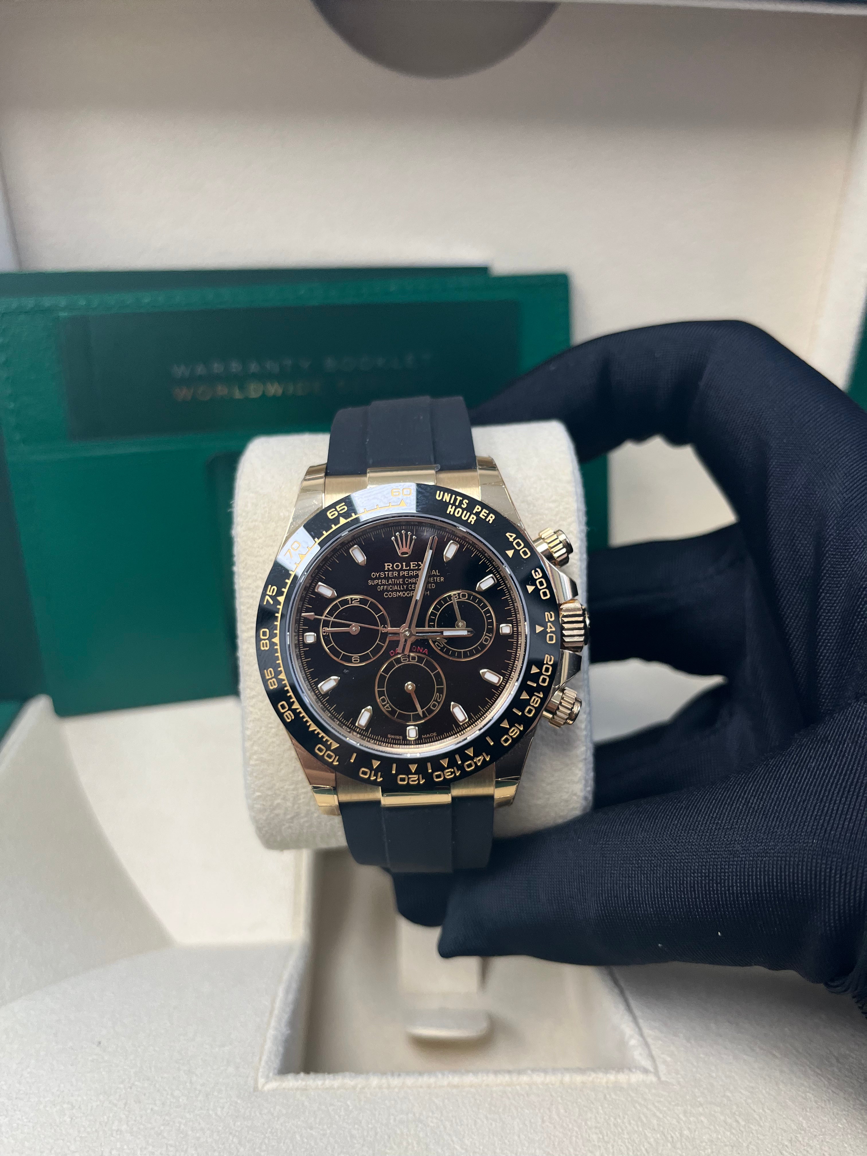 Rolex Daytona 40mm Yellow Gold Men's Watch - Black Index Dial & Oysterflex Strap 116518LN | Luxury Sports Chronograph for Racing Enthusiasts & Collectors
