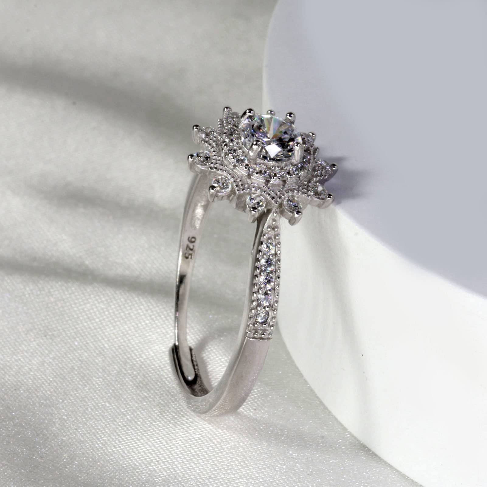 Matching Couple Rings - 925 Sterling Silver White Gold Plated Wedding Bands for Women & Men, Titanium Engagement Rings - Perfect for Anniversaries, Proposals & Romantic Gifts