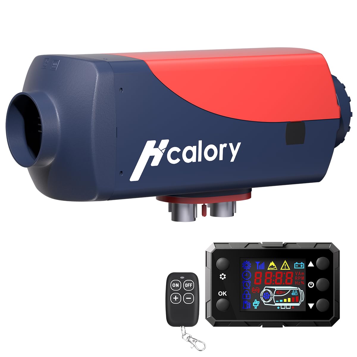 HCALORY 8KW Diesel Heater with Remote Control & LCD Display - 12V Portable Diesel Air Heater for Cars, Trucks, Garages, Boats, RVs & Trailers | Automatic Temperature Adjustment & 10L Fuel Tank | Perfect for Winter Camping, Road Trips & Off-Grid Heating