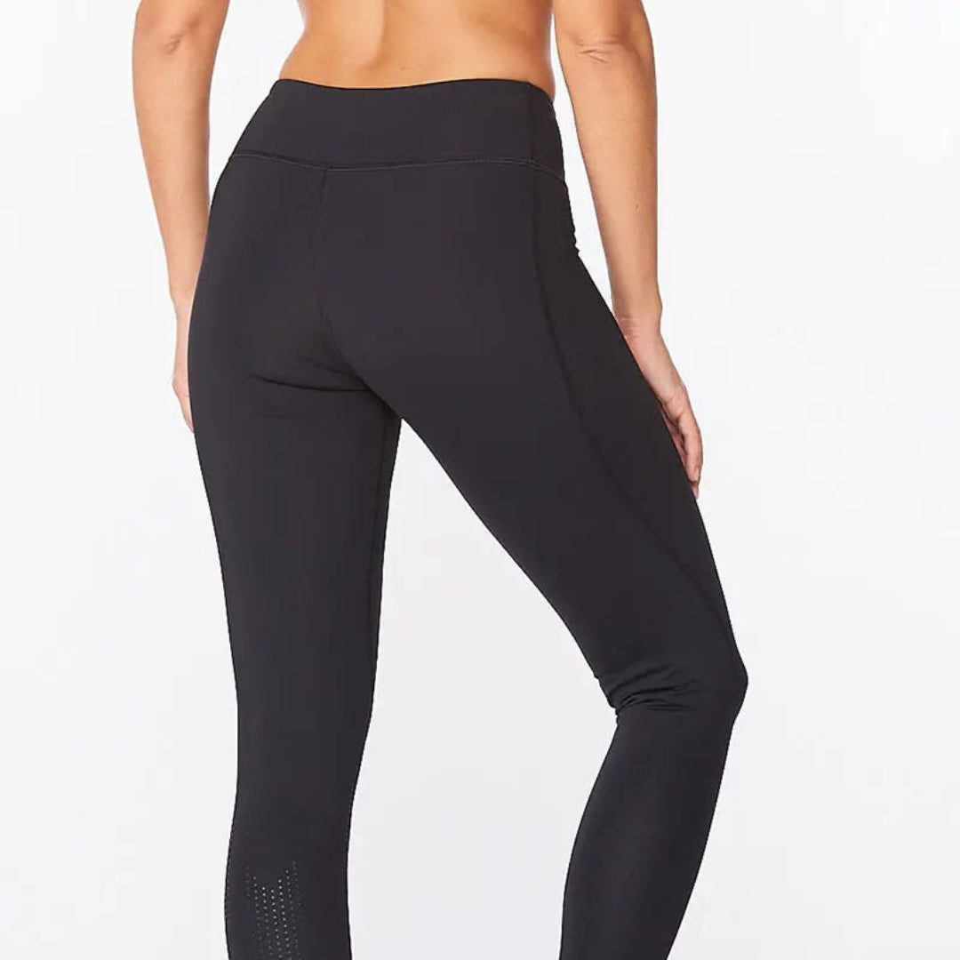 2XU Women's Motion Mid-Rise Compression Tights - High-Performance Workout Leggings for Running, Yoga & Gym Training