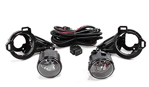 2012-2014 Nissan Juke Clear Fog Lights Kit - Front Bumper Driving Lamps Assembly Replacement for Enhanced Visibility in Rain & Foggy Conditions