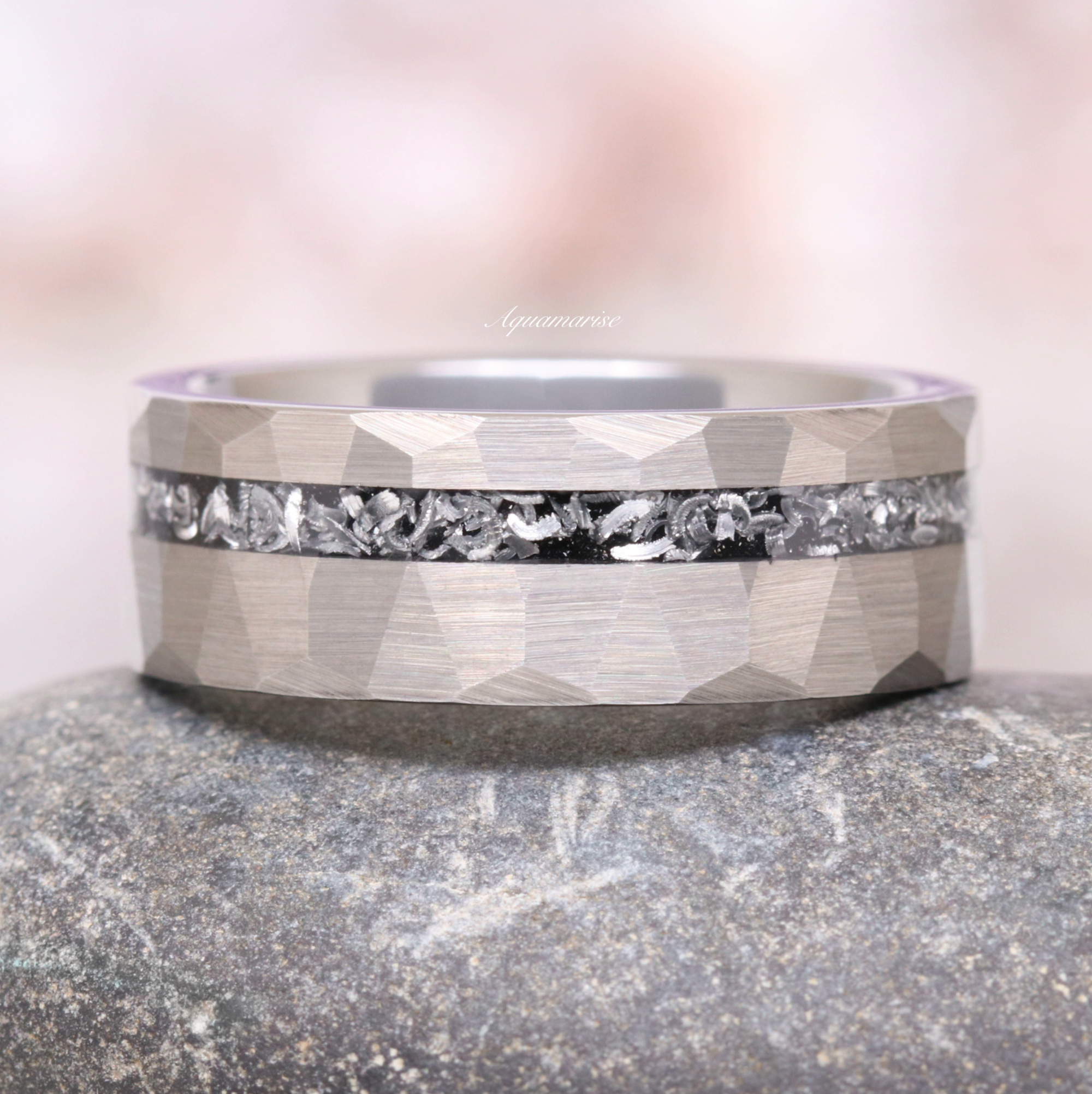 8MM Tungsten Wedding Band for Men - Durable Galaxy Meteorite Design Ring - Perfect for Engagement, Anniversary & Special Occasions