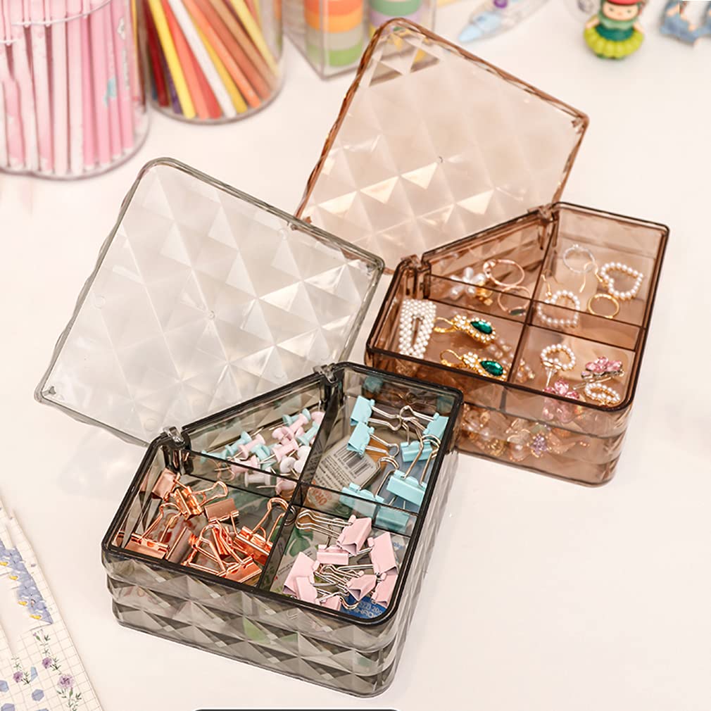 2-Layer Clear Jewelry Box Organizer - Portable Jewelry Storage Case for Rings, Earrings & Accessories - Perfect Travel Jewelry Holder for Women & Girls - Great for Home, Travel & Gift Giving