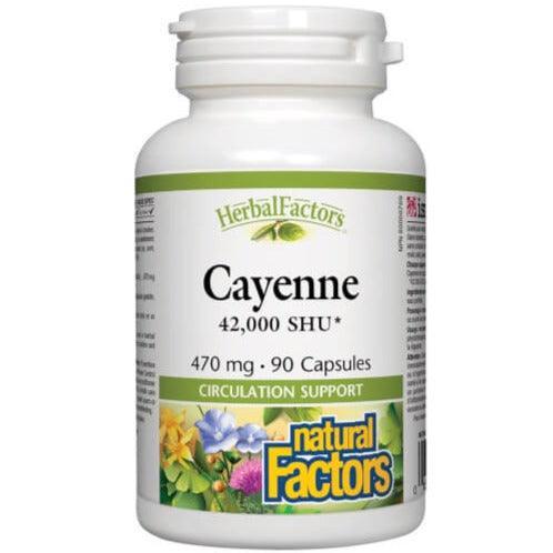 Natural Factors Cayenne Pepper 470mg Capsules - 90 Count | Supports Circulation & Digestion | Perfect for Cooking & Wellness Supplements