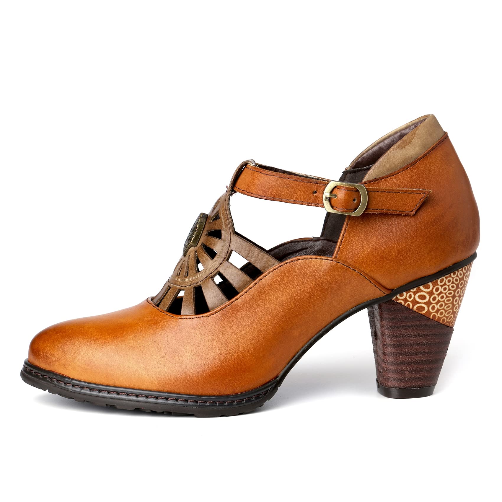 Vintage Women's High Heel Oxford Leather Shoes - Classic Retro Style for Work, Dating & Casual Wear