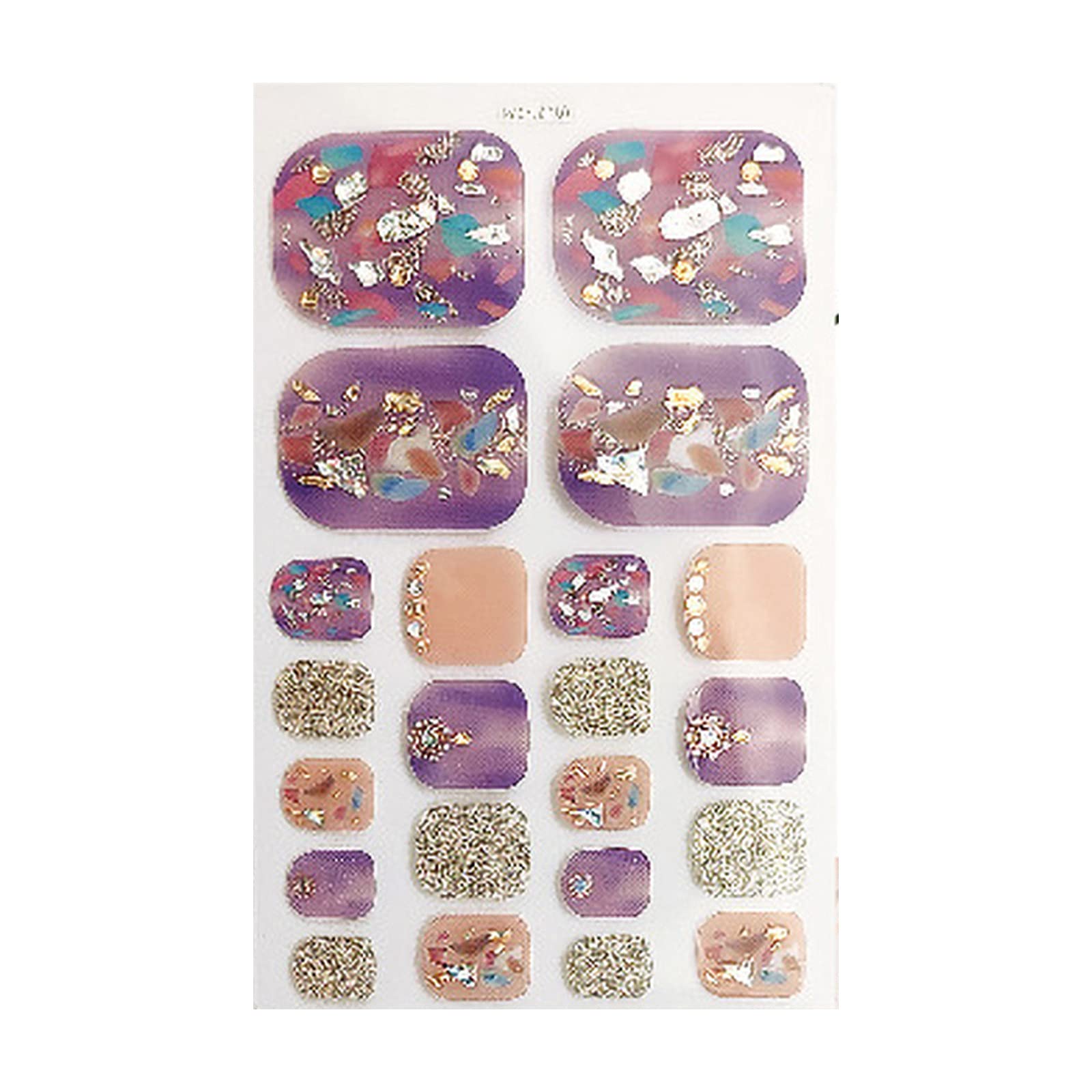 Gradient Gold Pink Nail Stickers - Fashion Gel Nail Art Decals for Toes & Fingers | Perfect for Pedicures, Manicures, and DIY Nail Designs at Home or Salon