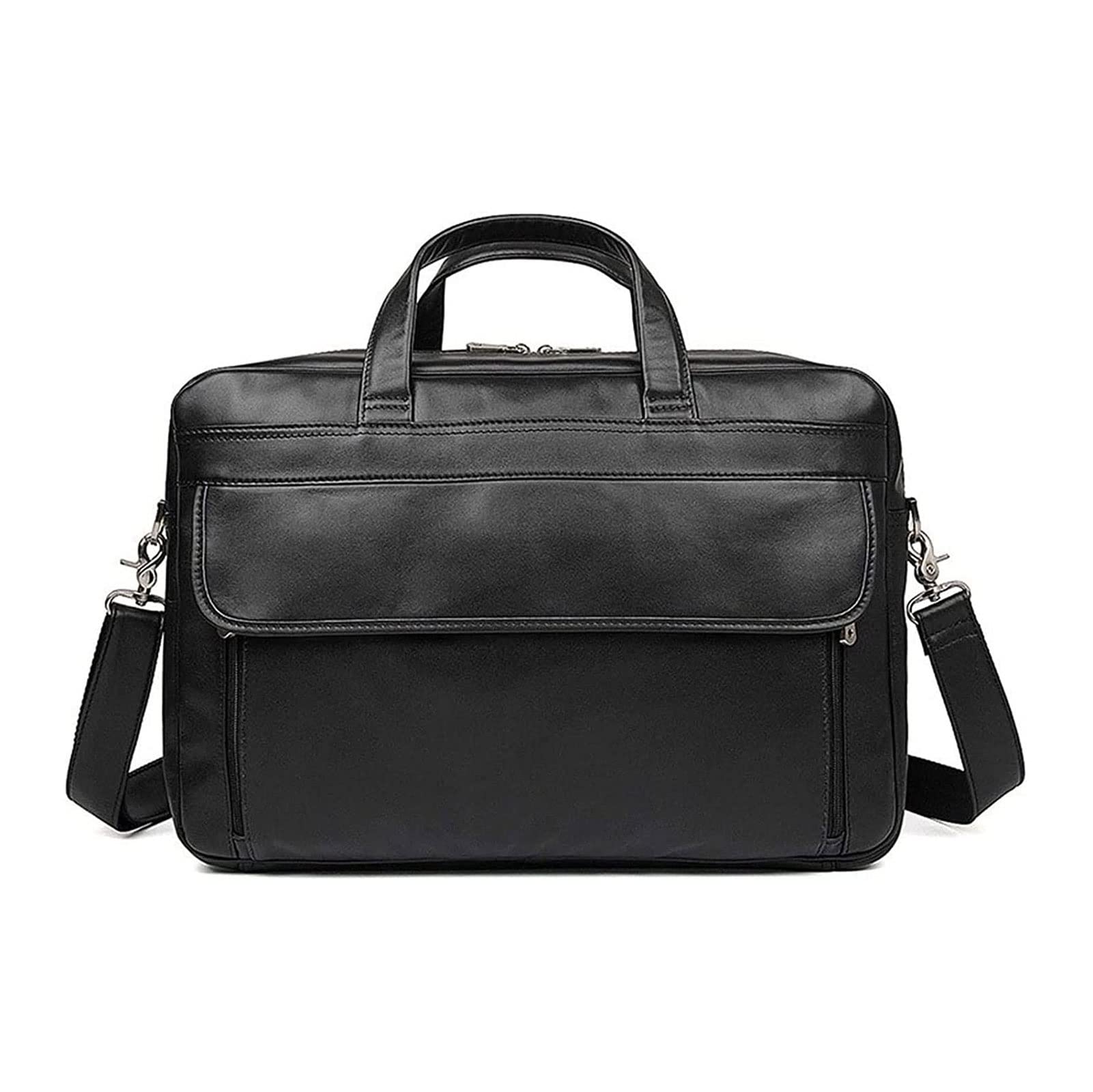 Men's Stylish Black Business Briefcase Messenger Bag - 17 Inch Laptop Shoulder Bag for Work & Travel, 45x32x13cm, Perfect for Office Professionals & Daily Commute