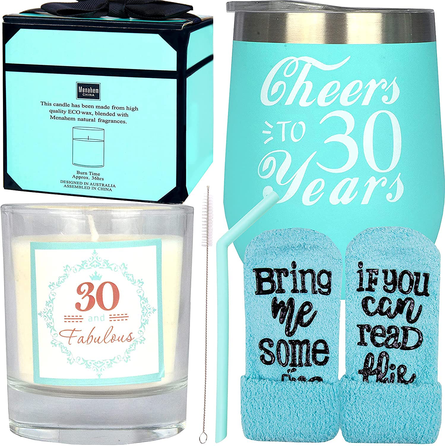 MEANT2TOBE 30th Birthday Gifts for Women - Insulated Tumbler Cup with Lid & Straw, Personalized 30 Year Old Birthday Present, Unique Turning 30 Gifts Ideas for Her - Perfect for Office, Home & Party Decorations