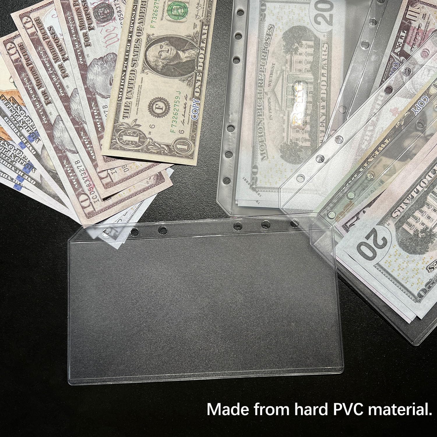 12PCS A6 Binder Pockets - No Zipper Cash Envelopes for Budgeting | PVC Money Organizer for 6-Ring Binder | Clear Savings Challenge Pouches | Perfect for Dave Ramsey System & Home Finance Organization