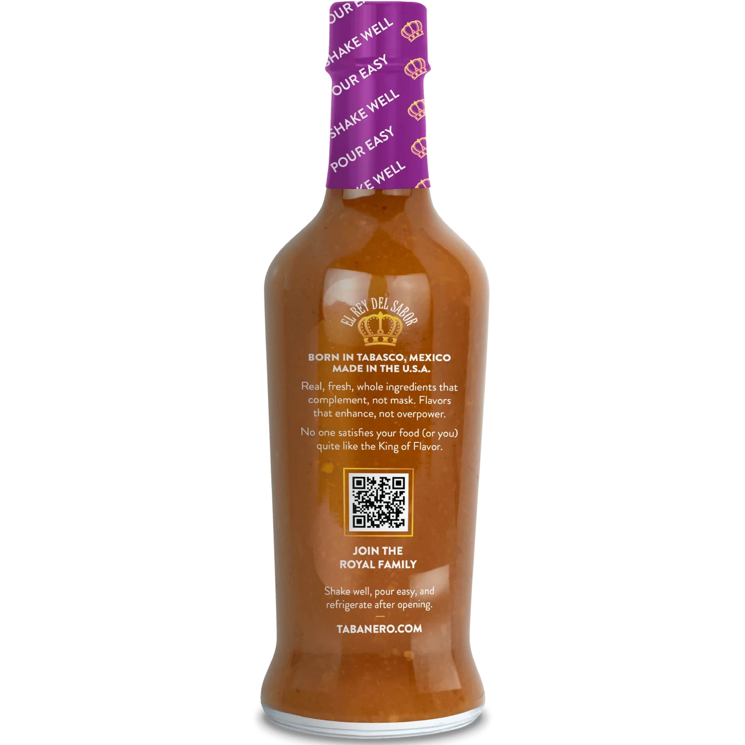 Tabañero Spicy Agave Hot Sauce - All Natural, Gluten Free, Low Sodium, Vegan & Kosher - Made in USA - 6 Pack (8 Oz Bottles) - Perfect for Tacos, Wings & Bloody Marys