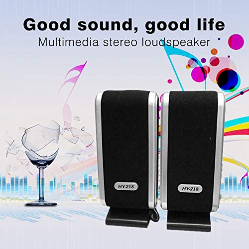 ZUHEGELA 2 Pcs USB Computer Speakers - Portable Stereo Sound with 3.5mm Ear Jack for Desktop, PC, Laptop - Perfect for Home Office, Gaming, and Multimedia
