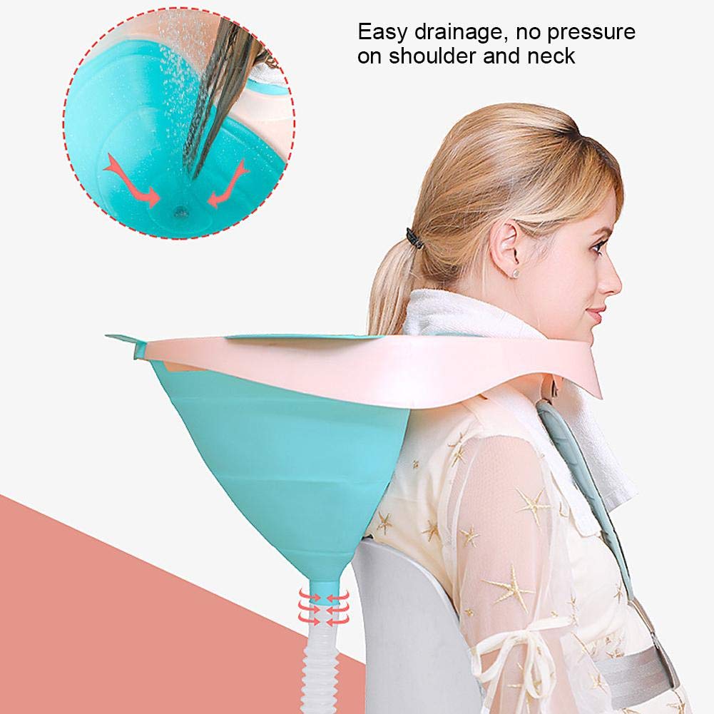 ViaGasaFamido Shampoo Basin with Drain - Portable Hair Washing Tray for Pregnant Women, Elderly & Kids - Perfect for Home Salon, Bed Bath & Post-Surgery Hair Care