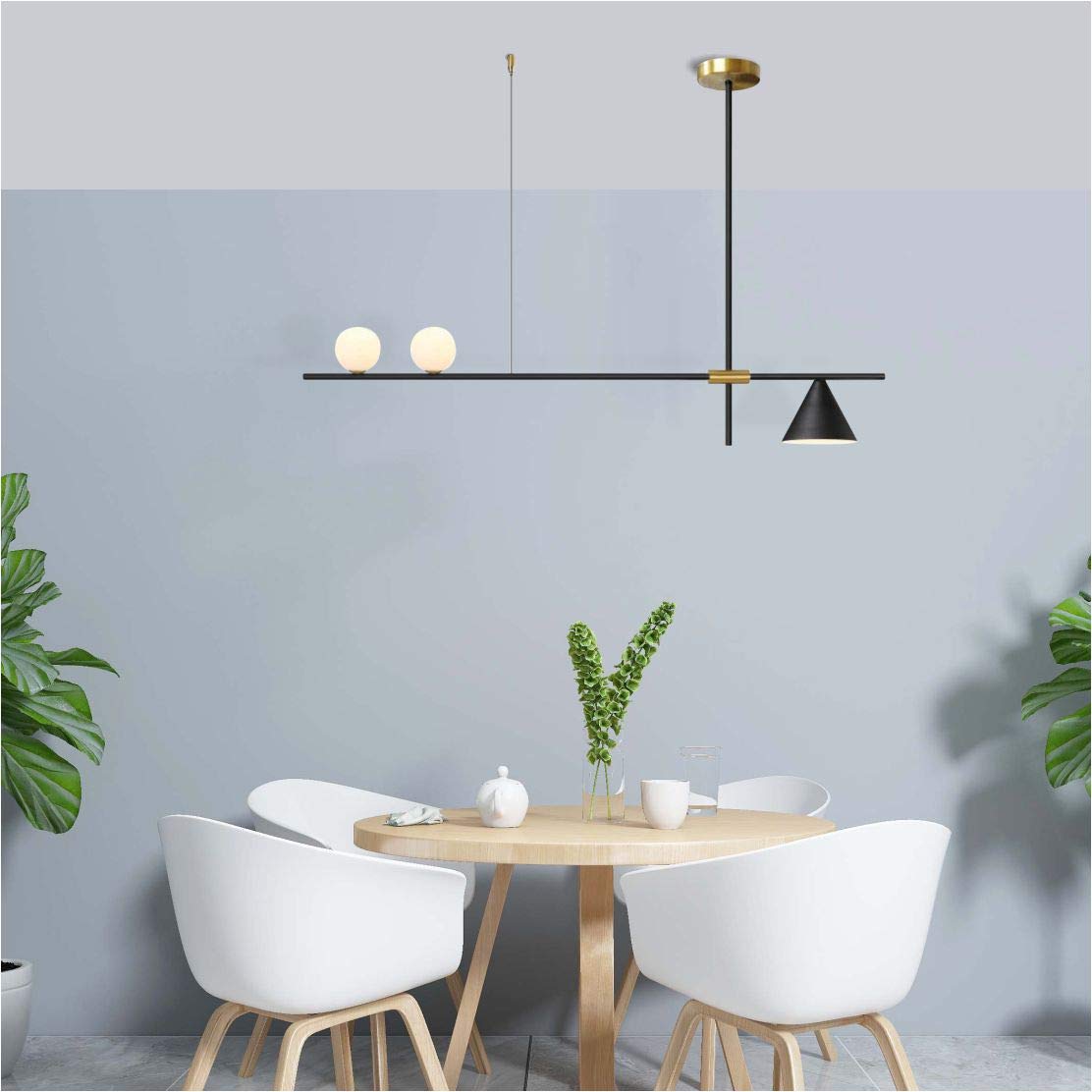 Matte Black Linear Pendant Light - 3-Light Farmhouse Kitchen Island Lighting with Small Milk Glass Globes | Rustic Industrial Dining Room & Living Room Ceiling Fixture | Perfect for Kitchen Islands, Breakfast Bars, and Dining Areas